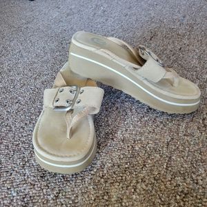 Flip-flop platform sandal.